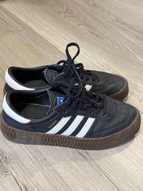 adidas Samba Platform Sneakers in Black, White & Brown